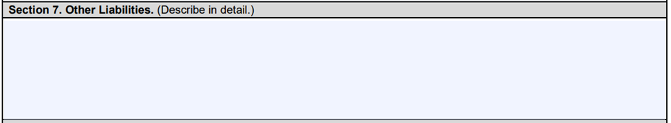 SBA Form 413 Section 7