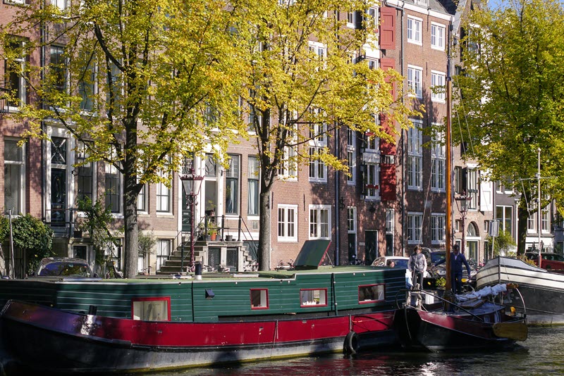A Houseboat in Amsterdam, Netherlands